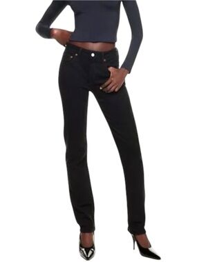 Agolde Black Devon Mid Rise Stretch Stovepipe Leg Jeans (27x31)